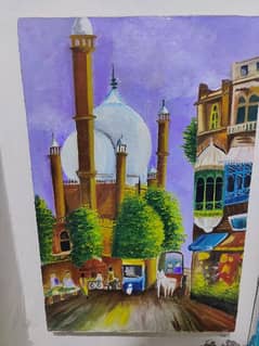 masjid painting on canvas