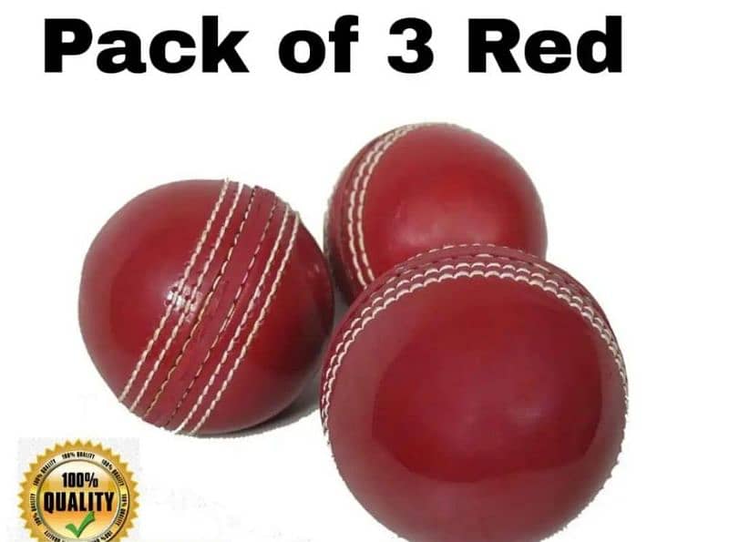 pack of 3 rubber soft practice red and white balls 0