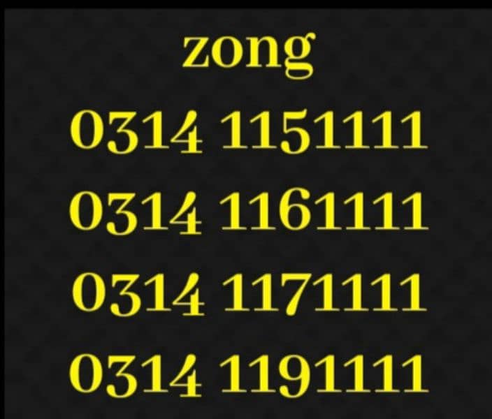 zong golden numbers 1