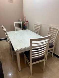 Dinning Table with 6 Chairs (Kikar Wood)
