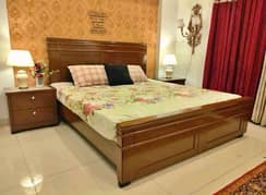 double bed set, king size bed set, sheesham wood bed set, complete set 0