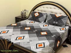 3 Pc crystal cotton printed double Bedsheets 0