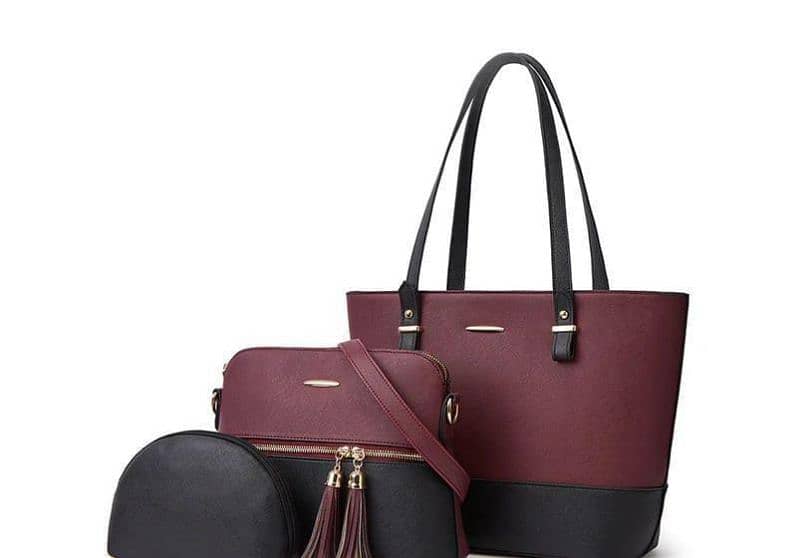 3 pcs bag | ladies bag | women's bag | bag | casual bag 0