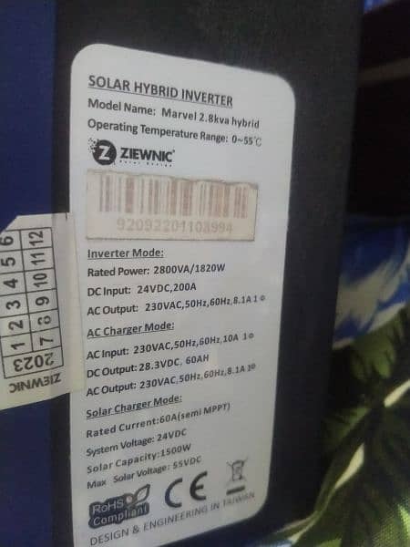 Ziewnic inverter 2800va model 2.8kva  hybrid 1