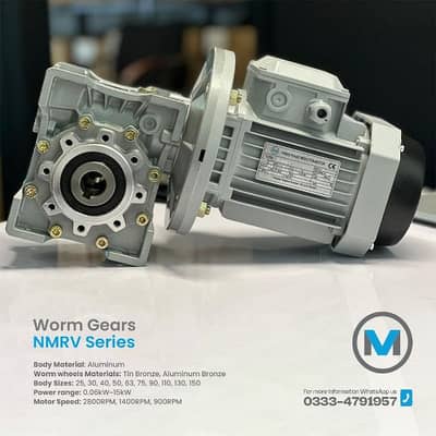 Brand New Gear Motors | Small & Medium Reductions | VFD's | Cables
