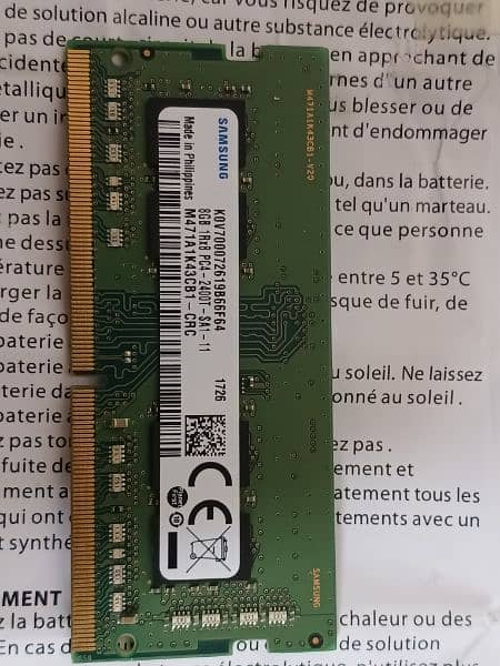 Laptop Ram DDR 4 Samsung Brand 8Gb 2400T mhz 1