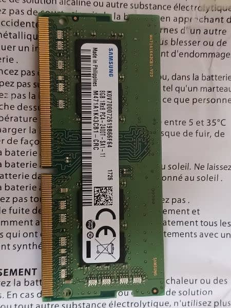 Laptop Ram DDR 4 Samsung Brand 8Gb 2400T mhz 2