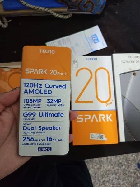 Tecno spark 20 pro+ 3D carved edge 16/256 GB new 11 month warranty 9