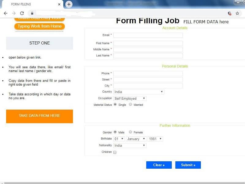 Online form filling work available ha 0