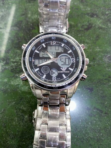 EMPORIO ARMANI STAINLESS STEEL DIGITSL AND ANALOUGE WATCH 1