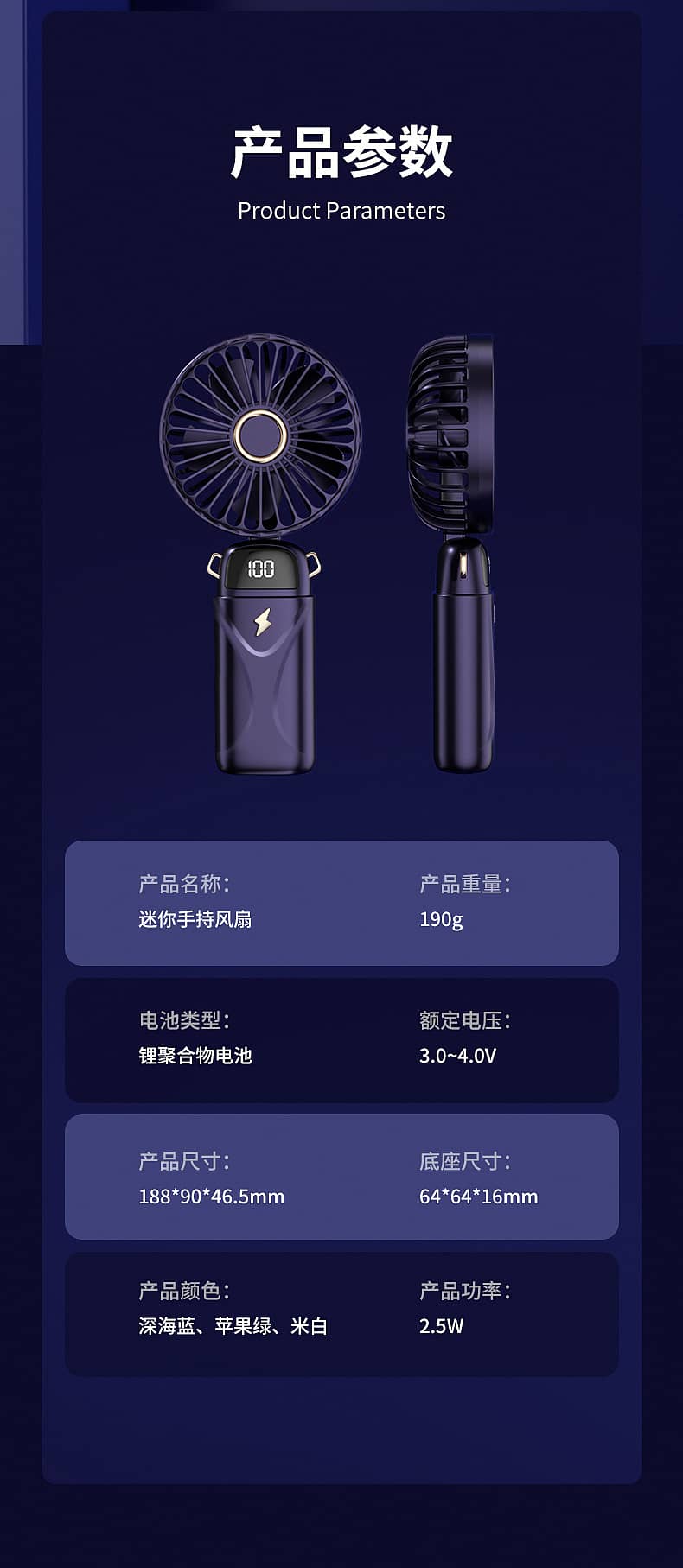 Mini Fan with Fan Digital Display (whole sale rate) 4