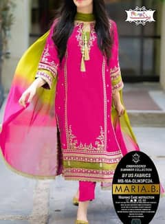 3pcs Women's unstitched lawn embroidered suits 0