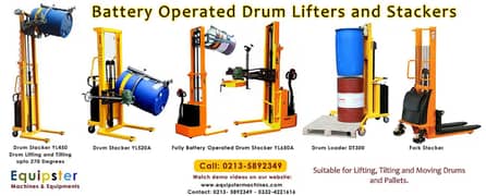 drum stacker loader with drum lifting and tilting option