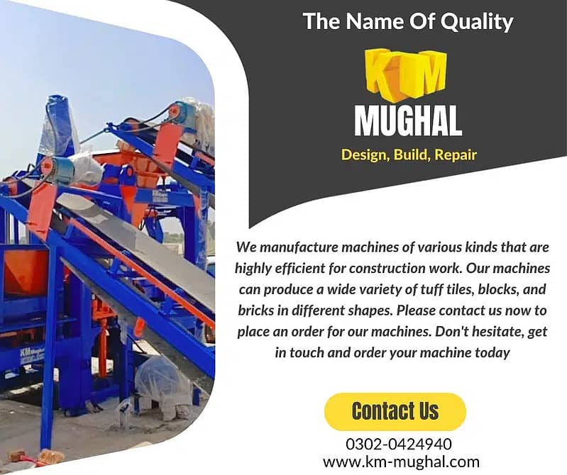 Tuff tile machine, Paver machine, Kerb block machine, Concrete tiles 5