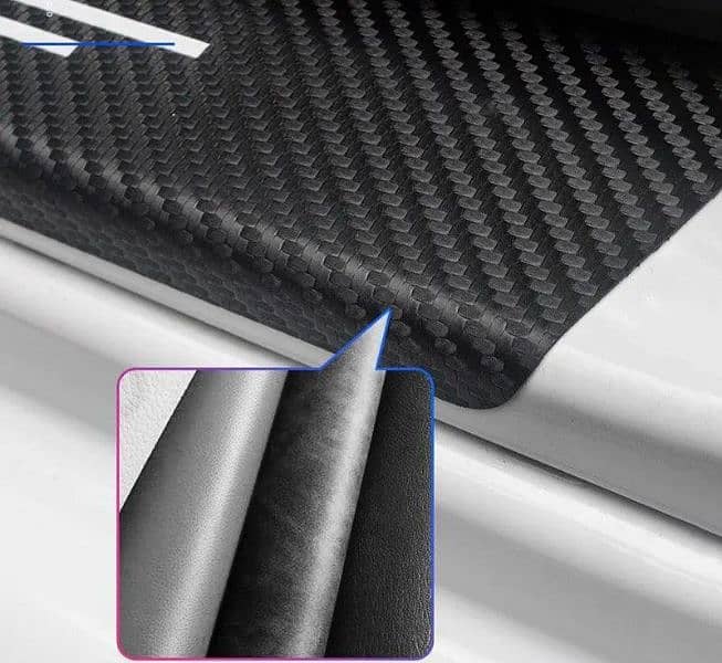 4 Pcs Waterproof Carbon Door Sill 3D Protector for Honda City 1
