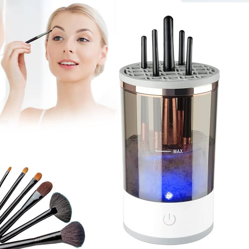 Makeup Brush Cleaner,Automatic Cosmetic Brush Cleaner Tools All Size 3