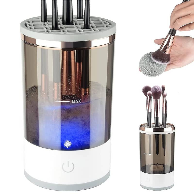 Makeup Brush Cleaner,Automatic Cosmetic Brush Cleaner Tools All Size 4