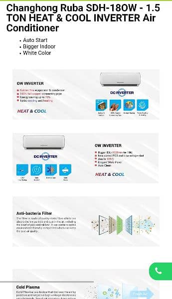 changhongruba 1.5ton dc inverter ac bigger indor and outdor model 3