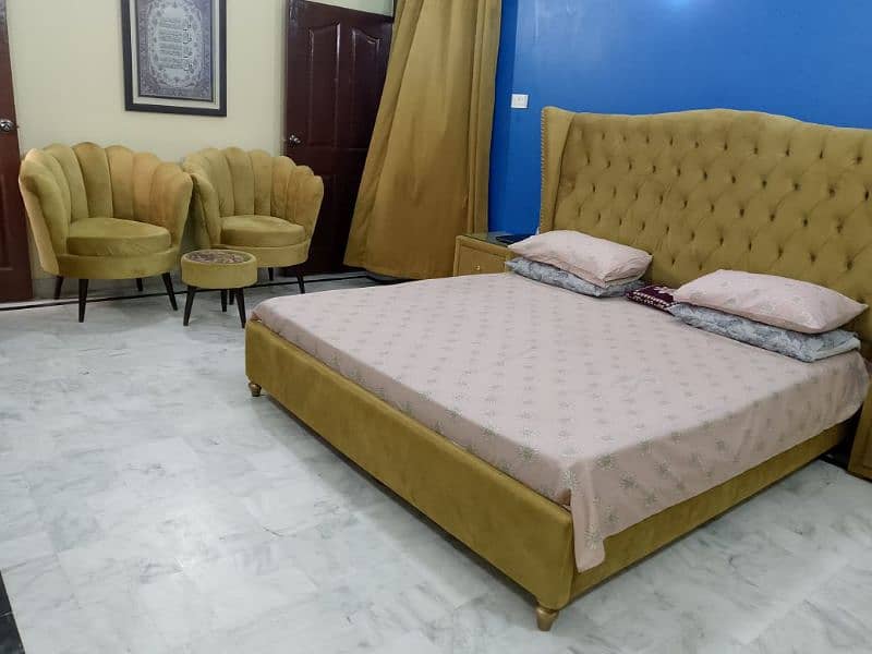 complete bedroom set | Bed + dressing + side tables + sofa + curtains 1