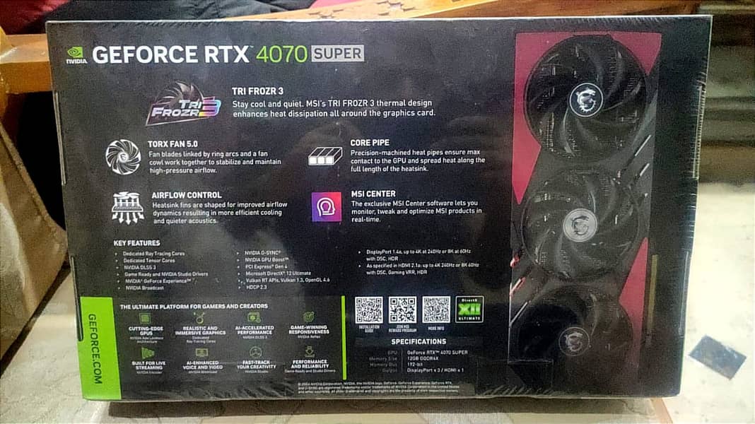 Nvidia Geforce RTX 4070 Super MSI Gaming X Slim New Box Pack 1