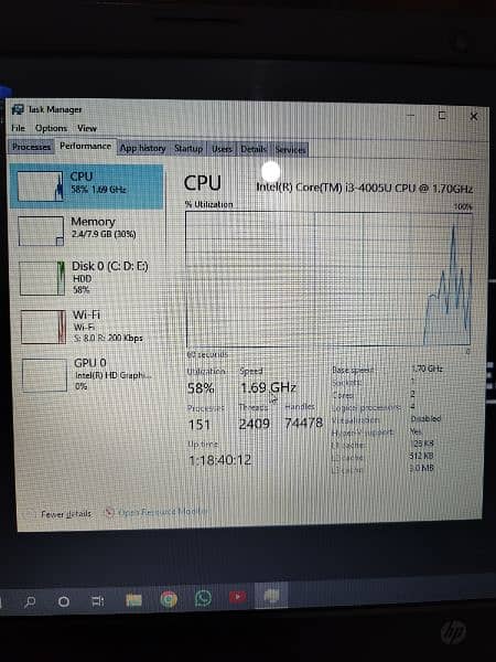 HP LAPTOP COREi3 4GEN 8GB RAM 1TB HARD 8