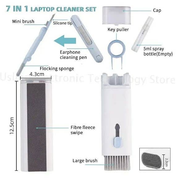 7-In-1 Computer Keyboard Cleaner Brush Kit Earphone Cleaning Pen 0