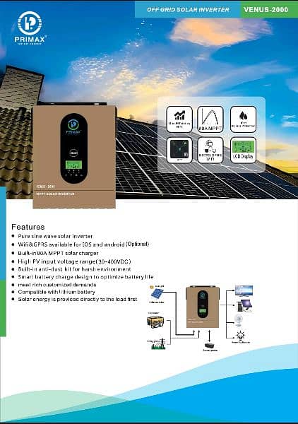 Primax Venus 2000 1.5Kw solar Hybrid Inverter 0