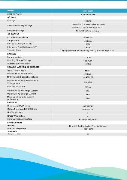 Primax Venus 2000 1.5Kw solar Hybrid Inverter 1