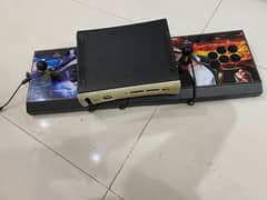 xbox 360 512gb with dual custom stick for tekken and 1 controller 0