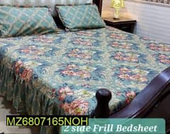 3pcs Cotton Salonica Patches work Frill double  Bedsheet 0