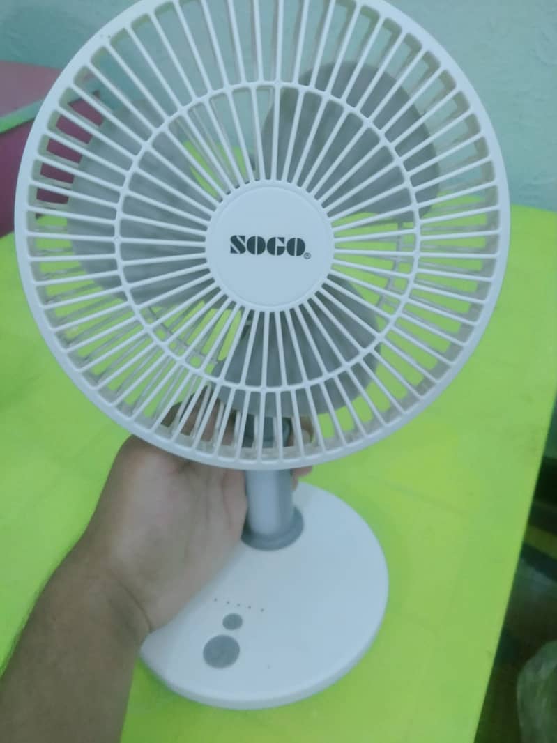 Sogo Rechargeable Fan With lamp 1