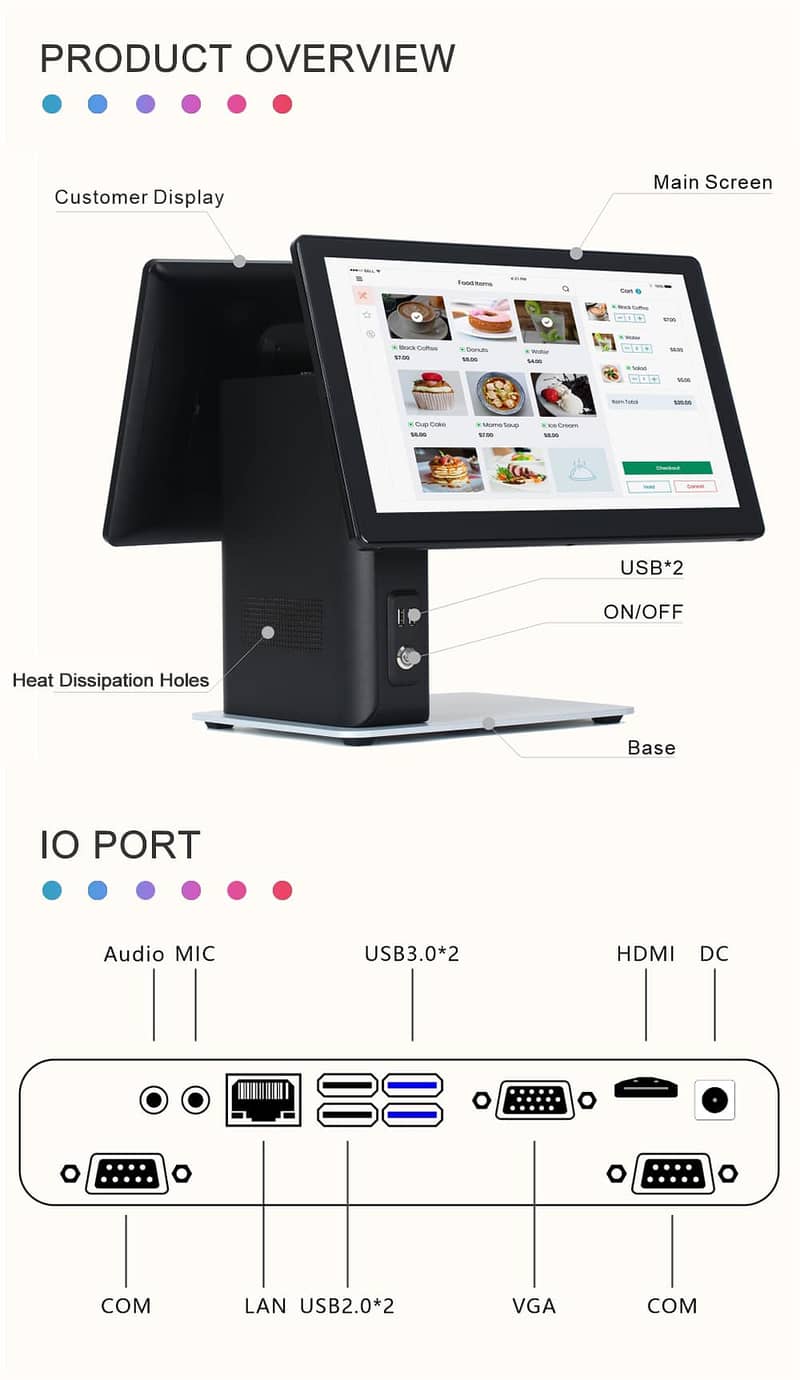 Touch POS Dual Display All in one PC with pos software 2