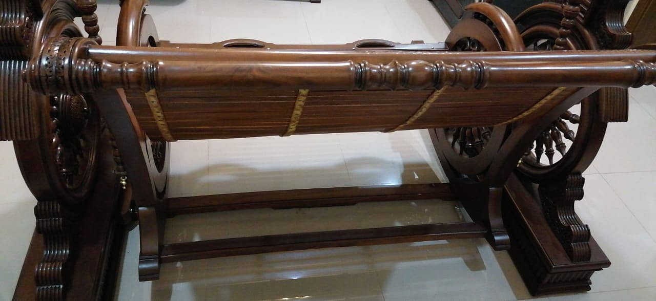 Elegant Handcrafted Wooden Swing for Sale 2