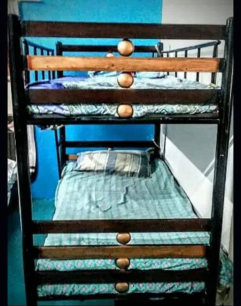 black iron bunker bed without mattress/ with mattress 1