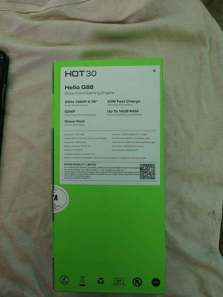 INFINIX HOT 30 8+8 128GB WITH BOX AND CHAGER 3