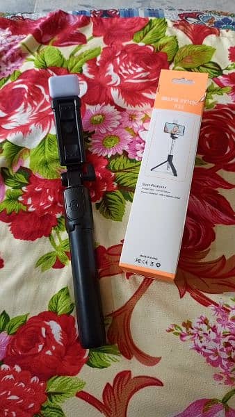 Selfie Stick + Mini Tripod Stand with Bluetooth and flashlight 0