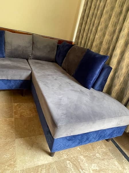 8 seater L shape  sofa set in excellent condition for sale 1