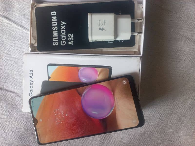 Samsung a32 with box and charger contact 0321 7758681 1