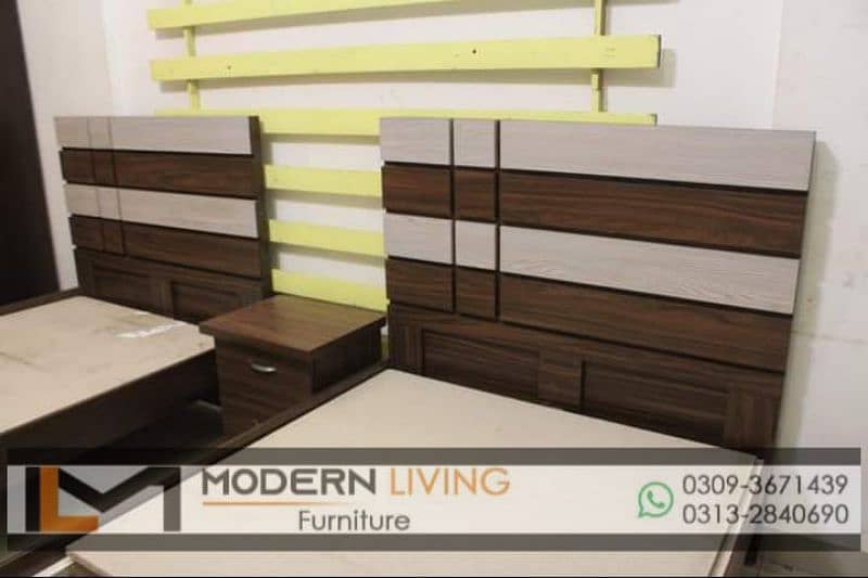 Modern 2 Single beds one side table best quality 3