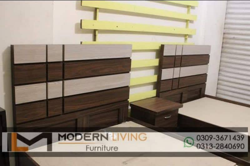 Modern 2 Single beds one side table best quality 4