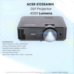 Acer X1326AWH 4000 Lumens WXGA DLP Projector