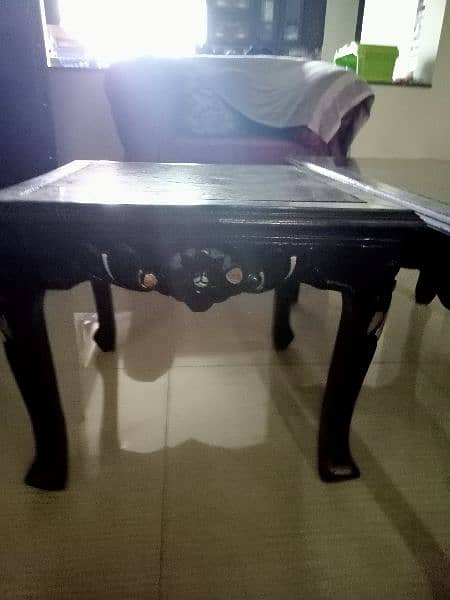 Taali Wood Center Table and Side Tables for Sale 2