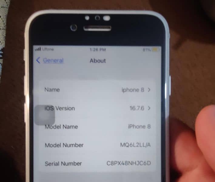 I phone 8 64 GB official PTA lush condition 5