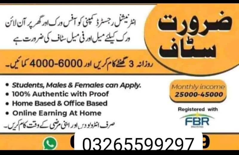 Job for Male Female and students 0