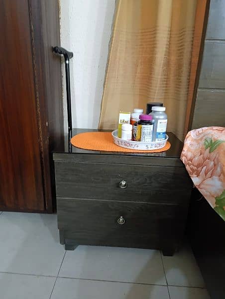 King size bed, dressing and 2 side tables for sale. 1