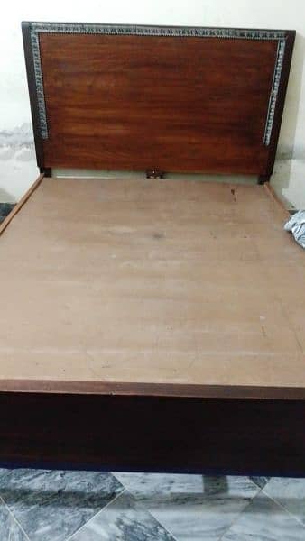 wooden Bed with Mattress Good condition 1