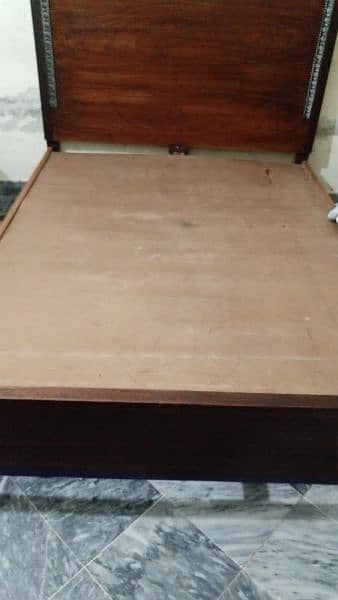 wooden Bed with Mattress Good condition 2