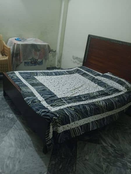 wooden Bed with Mattress Good condition 3