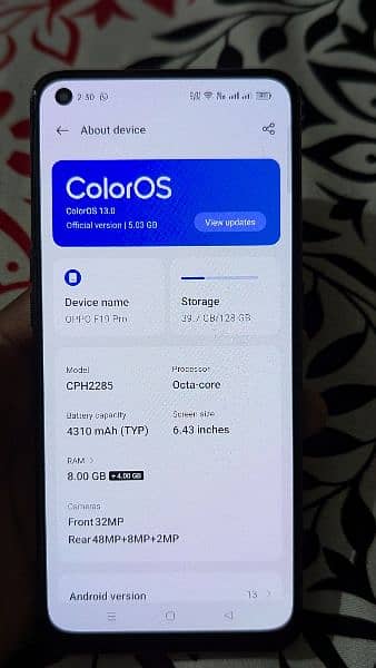 oppo f19 pro with box and charger 10by9 condition 4