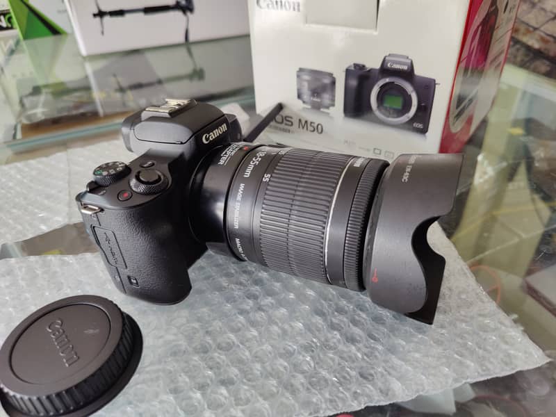 Canon M50 with adopter and 18-55mm STM lens 3